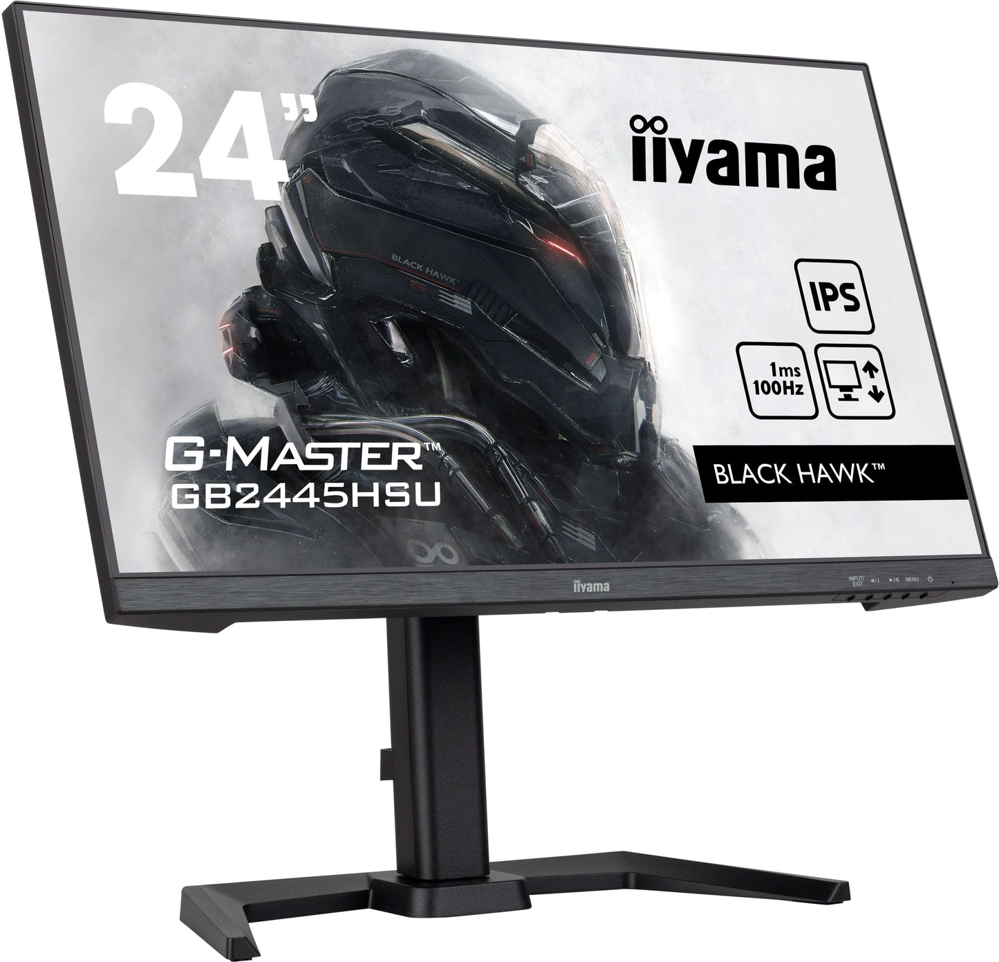 IIYAMA 24 inch WIDE LCD  G-Master Black Hawk  1920 x 1080  IPS panel  Adaptive Sync   USB-Hub(2xOut v2.0)  Pivot   300 cd/m2