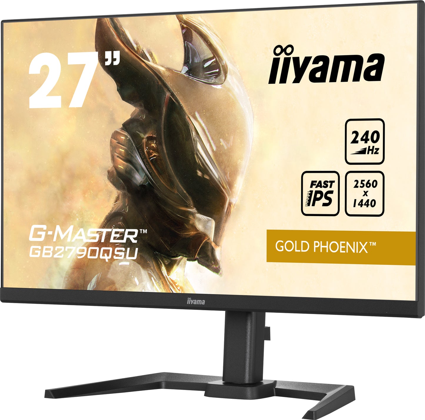 IIYAMA 27  ETE Fast IPS Gaming, G-Master Gold Phoenix, FreeSync Premium, 2560x1440@240Hz, 400cd/m², 1000:1, HDMI, DisplayPort, 1ms (GtG), Sp