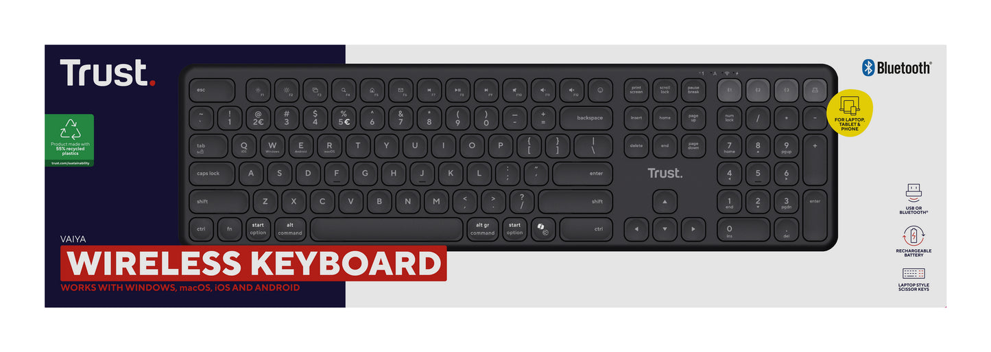 Trust VAIYA MULTIDEVICE WIRLS KEYBOARD BE