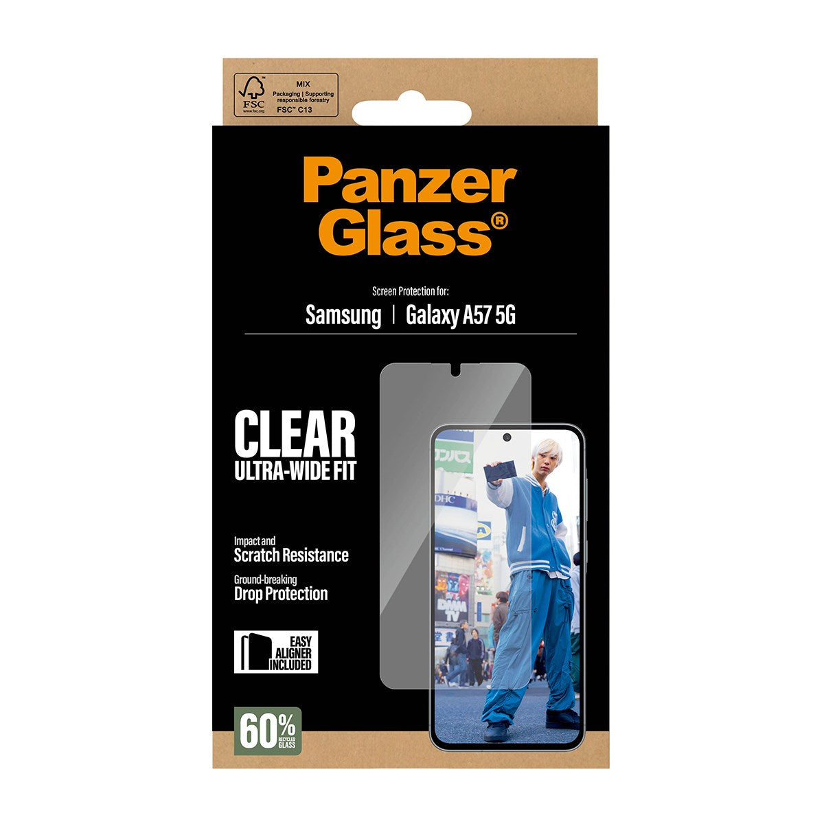 PanzerGlass Screen Protector Ultra-Wide Fit - Clear - Samsung Galaxy A57 5G