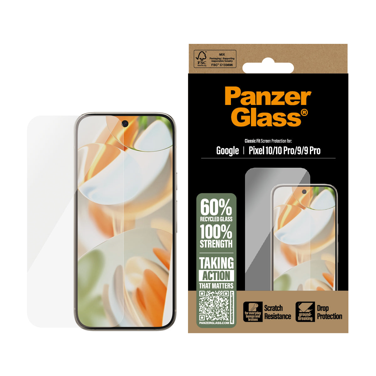 PanzerGlass  Screen Protector Google Pixel 10   Pixel 10 Pro   10   10 Pro CF   Classic Fit