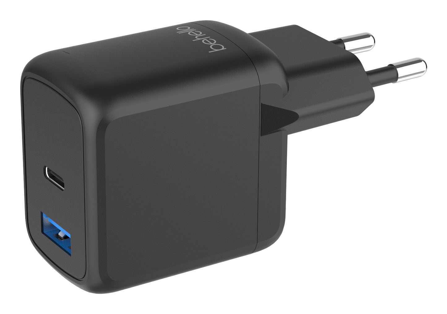 BeHello Charger USB-C GAN 25W USB-A Blck