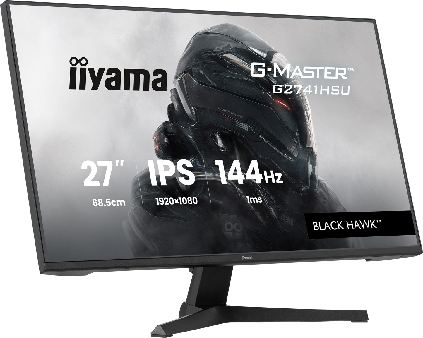 IIYAMA 27WIDE LCD, G-Master Black Hawk, 1920 x 1080, 144 Hz IPS panel, LED Bl., Freesync,  USB-Hub(2xOut v2.0),  350 cd/m², 1500:1 Static C