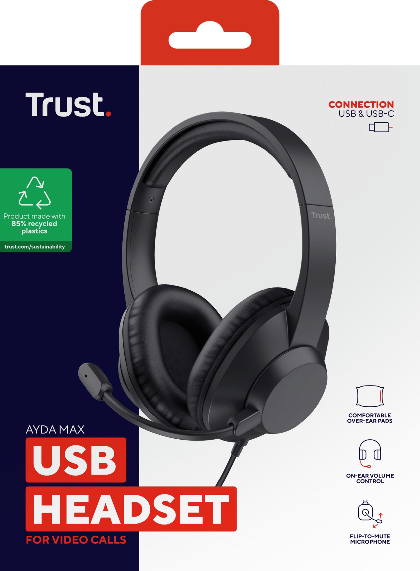 Trust AYDA MAX USB HEADSET Zwart