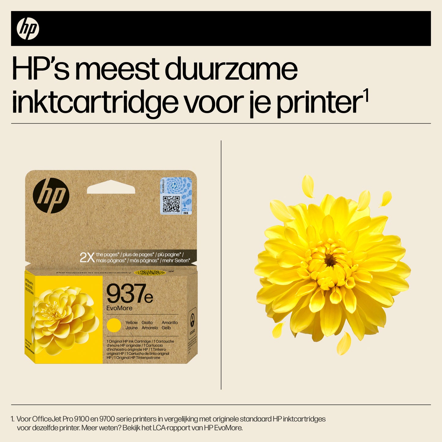 HP 937e EvoMore Yellow Original Ink Cartridge