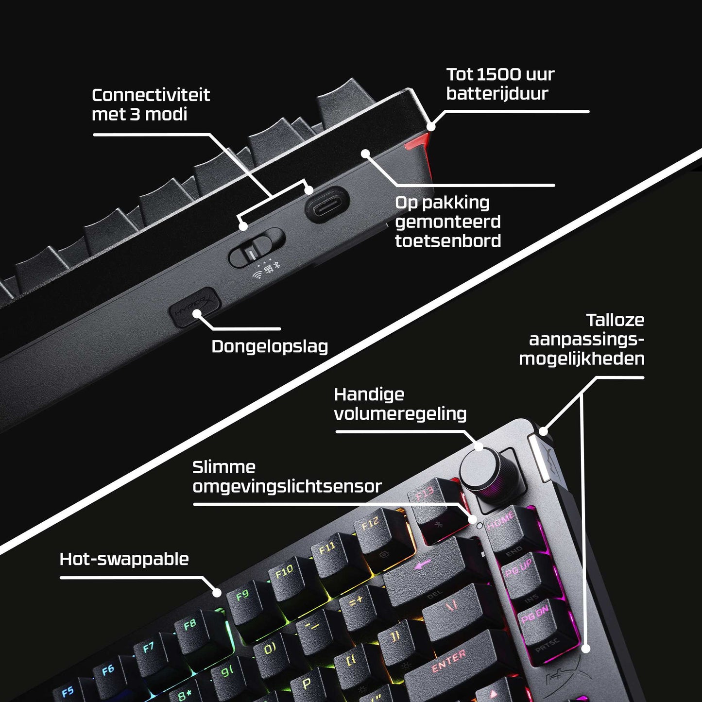 HyperX Alloy Rise 75% Size Wireless Keyboard FR AZERTY