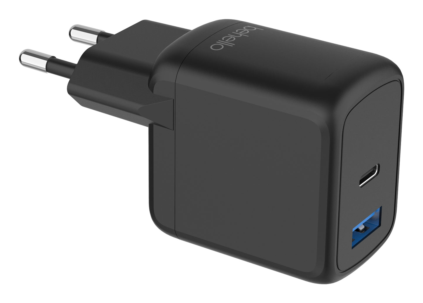 BeHello Charger USB-C GAN 25W USB-A Blck