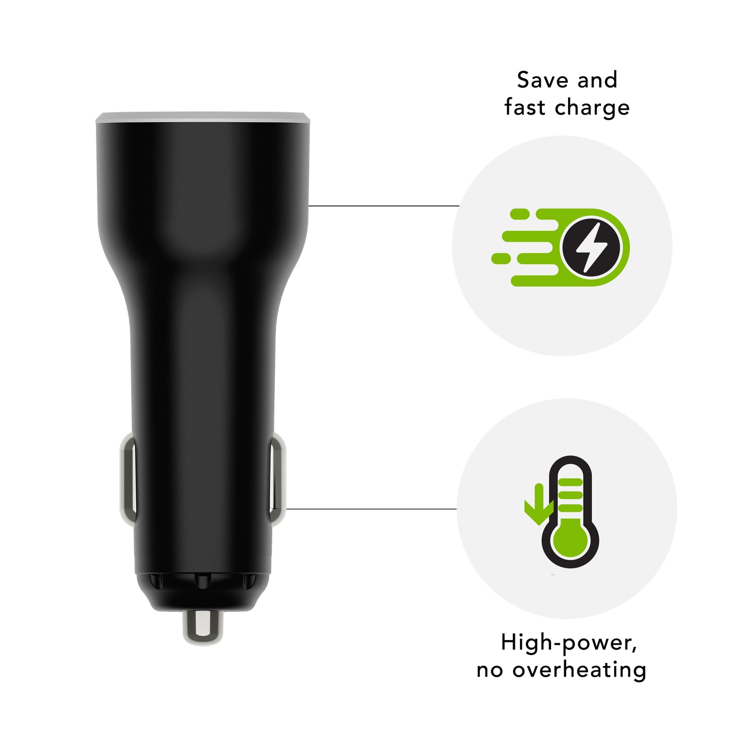 re-charge-Car Chrg USB-C 65W-BLK