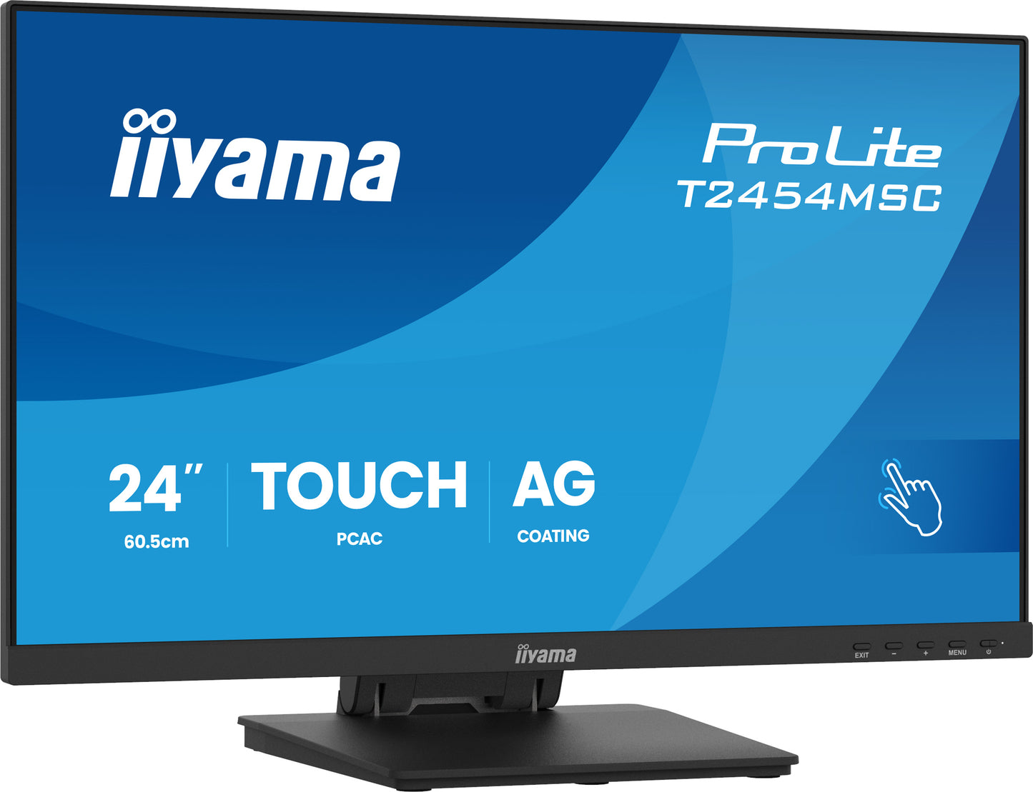 IIYAMA T2454MSC-B3AG 24inch InCell PCAP 10P Touch Anti Glare 25perc Haze 1920x1080 IPS-panel Slim Bezel Speakers DisplayPort