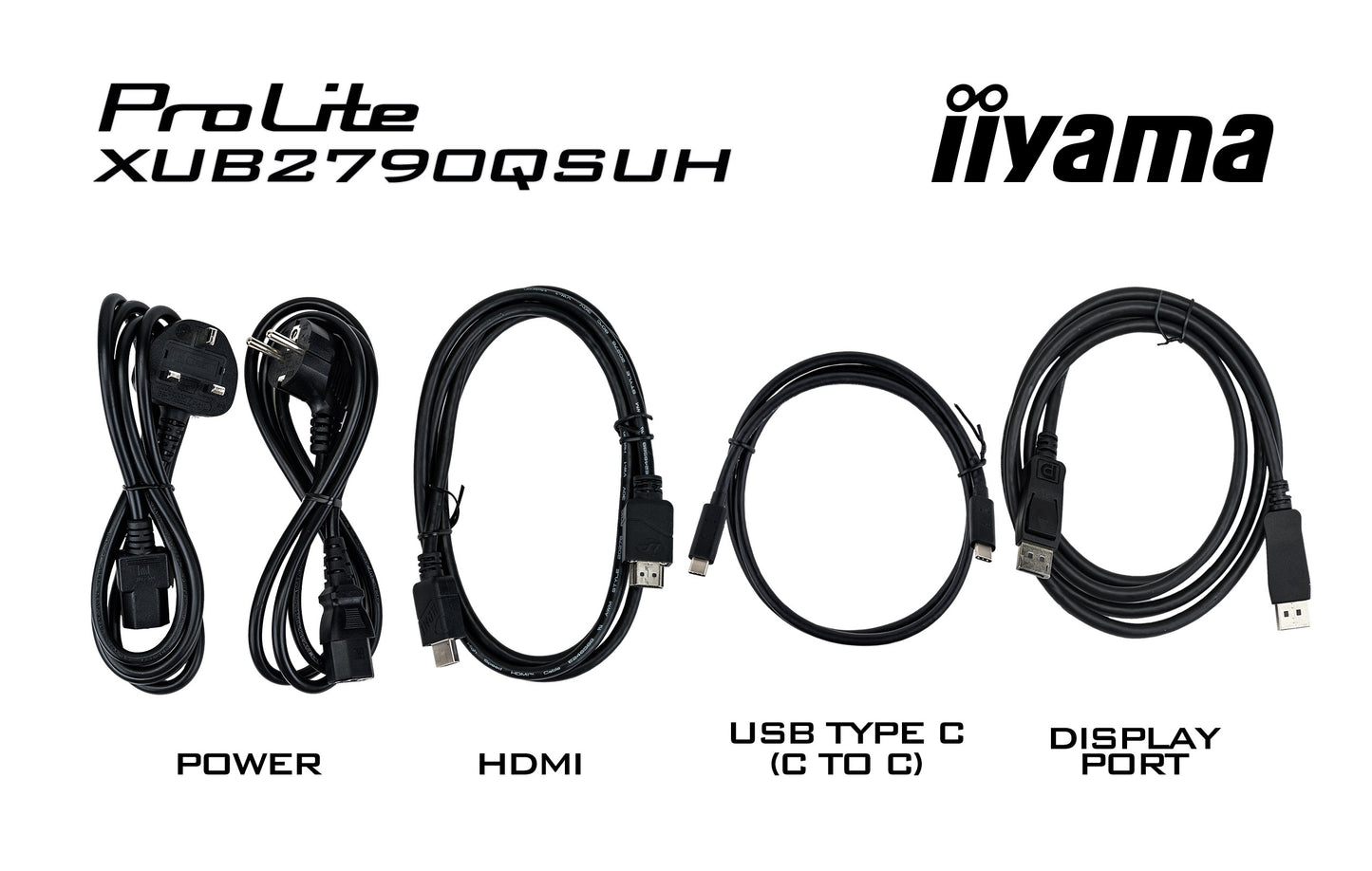 IIYAMA XUB2790QSUH-B2 27inch IPS-panel 2560x1440 100hz Windows Hello Webcam 5MP Auto Focus 15cm Height Adj. Stand 4ms 250