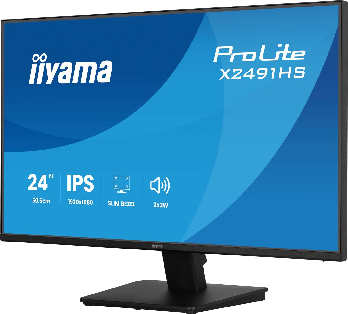 Iiyama Prolite X2491HS-B1 24WIDE LCD, 1920 x 1080, 120 Hz IPS panel, LED Bl., Adaptive Sync, 350 cd/m², 1500:1 Static Contrast, 80.000.000: