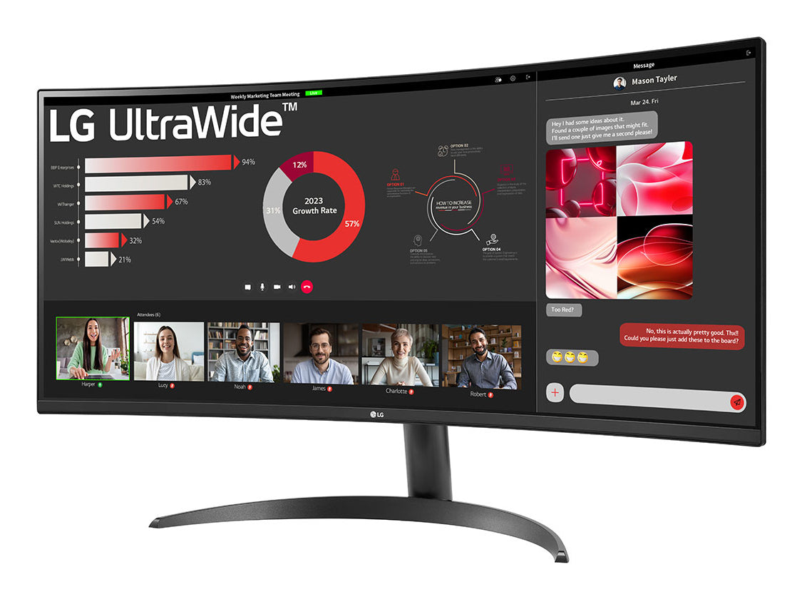 LG 34WR50QC-B.AEU 34inch VA Curved UW QHD 21:9 100Hz 3000:1 300cd/m 5ms 2xHDMI 2.0 DP HDR10 AMD FreeSync Black