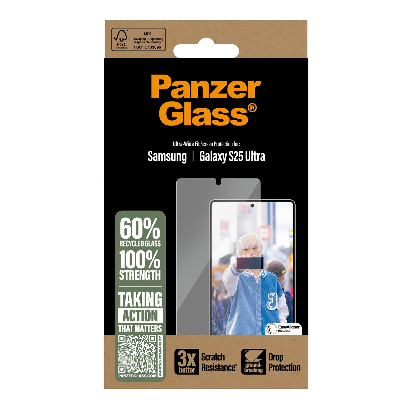 PanzerGlass Screen Protector UW Fit - Clear - voor Samsung Galaxy S25 Ultra