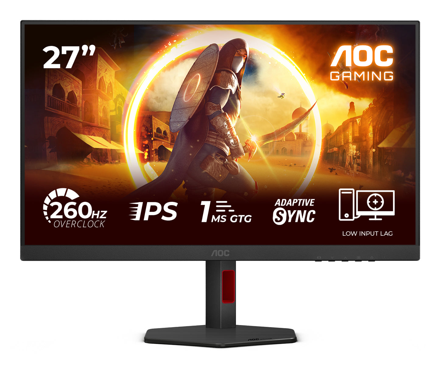 AOC Monitor Gaming 24G4HA 23,8' 16:9 IPS 200Hz 1920x1080 HAS 130mm   HDMI x 2x 2.0 DP x 1x 1.4