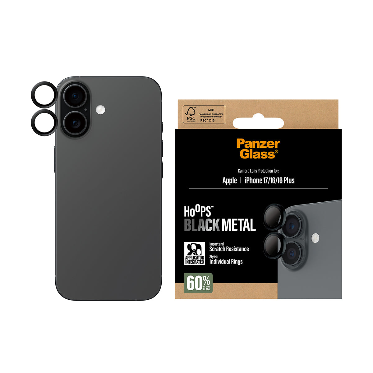 PanzerGlass Hoops Lens Protector - Zwart - voor iPhone 17