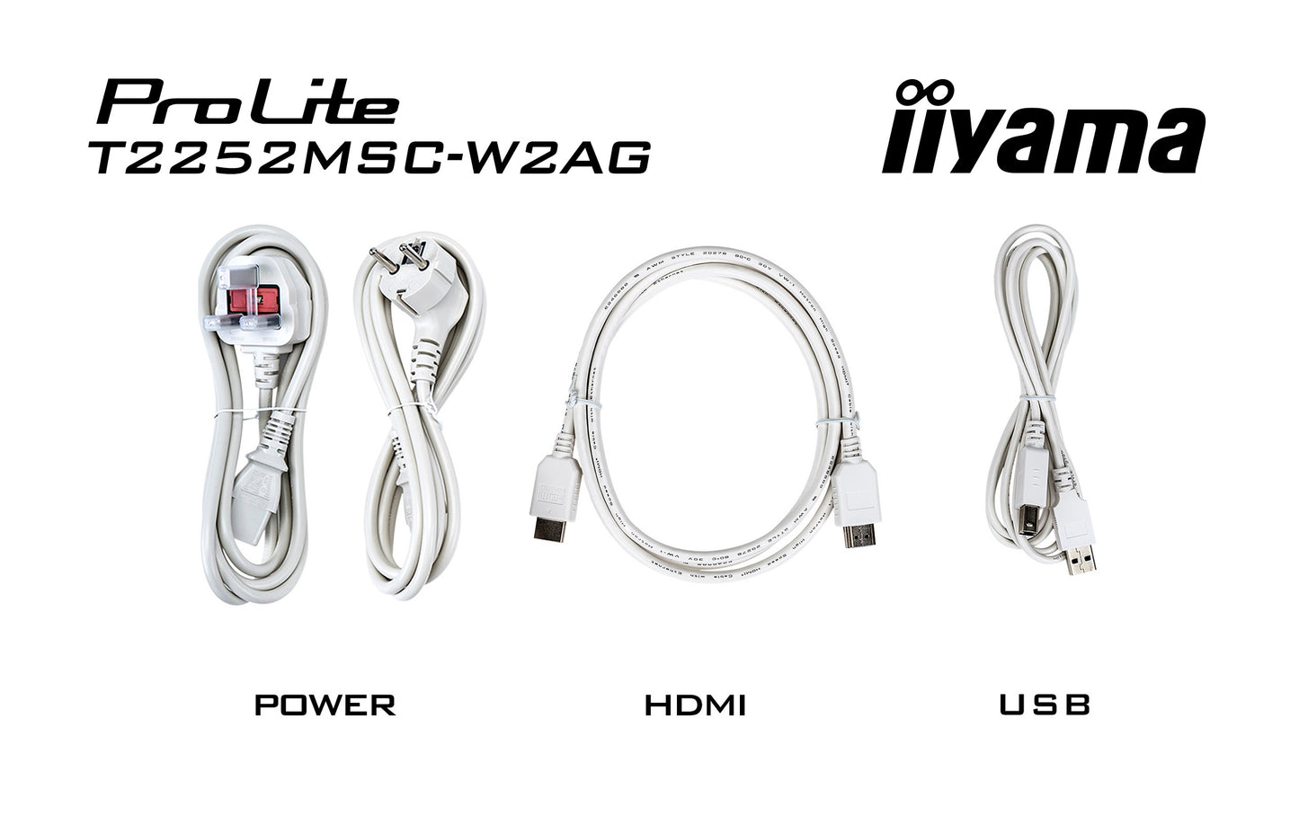IIYAMA T2252MSC-W2AG 21.5inch WHITE IPS Optical Bonded PCAP 10P Touch with AG and Anti-Finger print coating 1920x1080