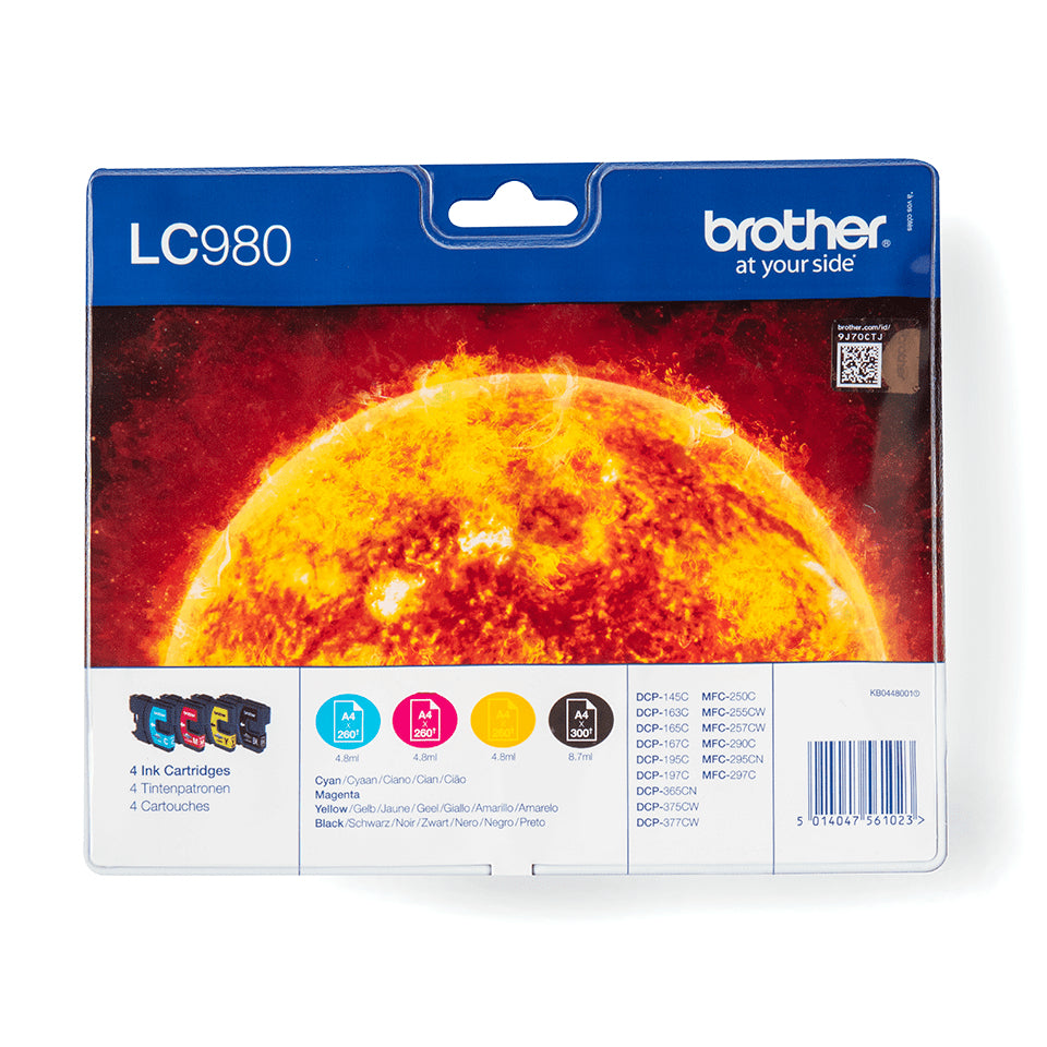 Brother LC980VALBP inktcartridge pakket cyaan / magenta / geel / zwart
