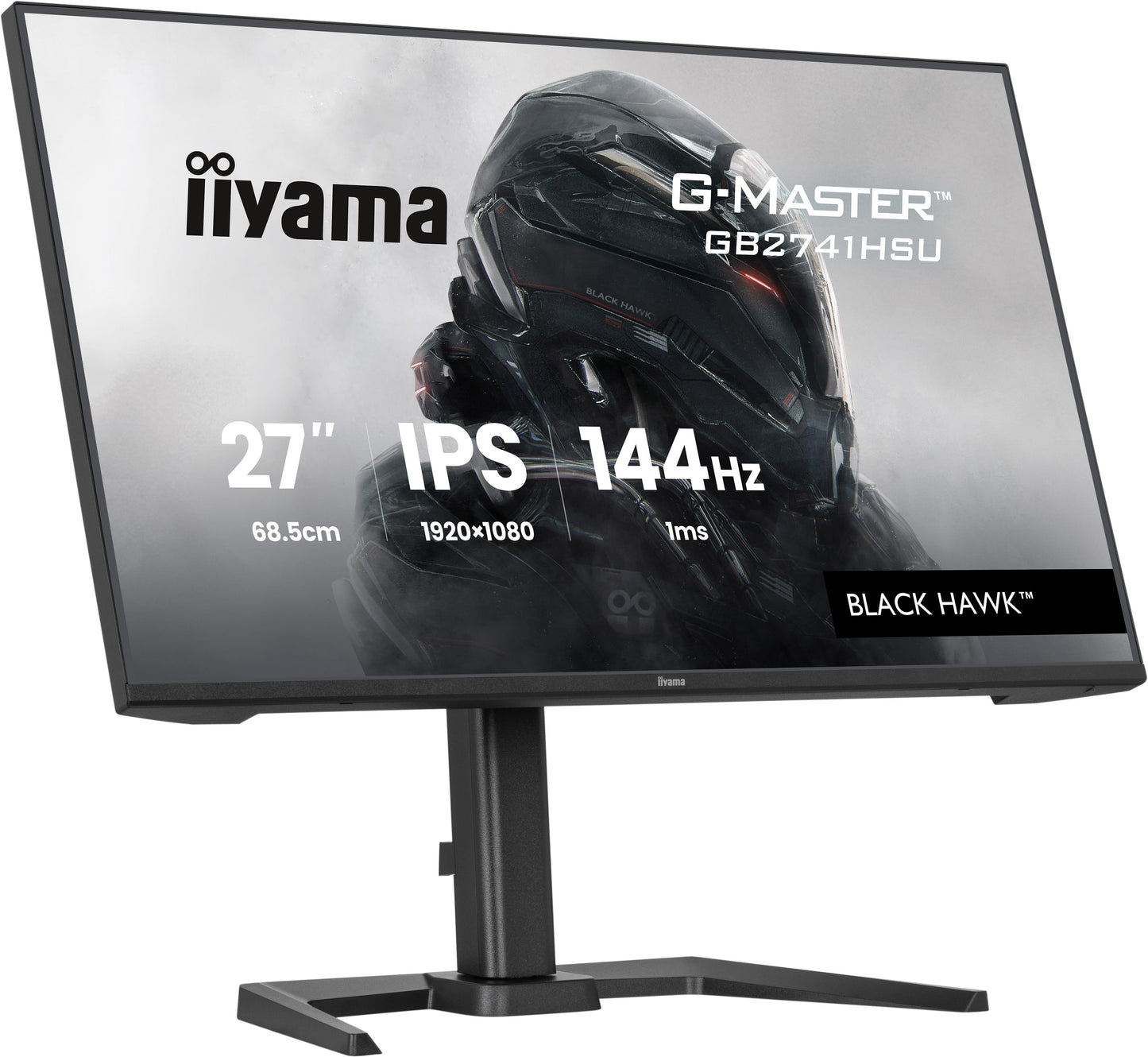 IIYAMA 27WIDE LCD, G-Master Black Hawk, 1920 x 1080, 144 Hz IPS panel, LED Bl., Freesync,  USB-Hub(2xOut v2.0), Pivot, Height Adjust.(15cm)