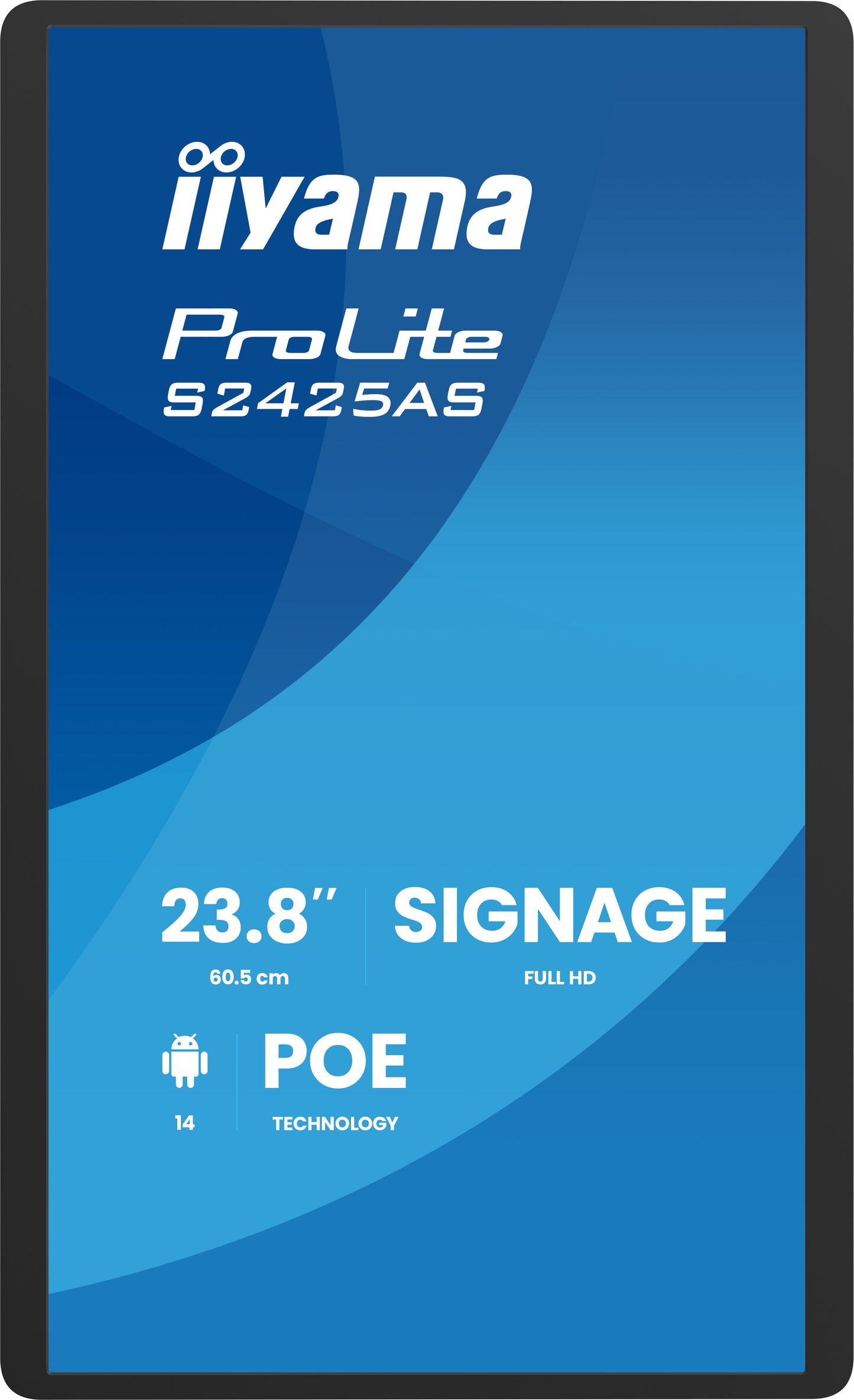 IIYAMA 24inch Small Format Signage with Android 14+GMS iiSignage2cmS supported Octo-core RK3576 4GB RAM Storage 32GB 1920x1080