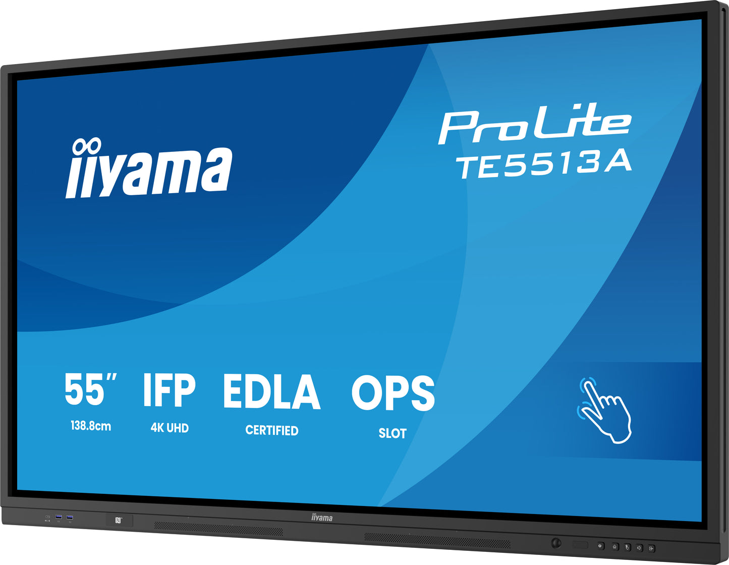 IIYAMA TE5513A-B2AG 55inch iiWare21E EDLA -Google-GMS-apps Android 14 16 summer 2026 Octa-core SOC 8/128GB 40-Points PureTouch IR+
