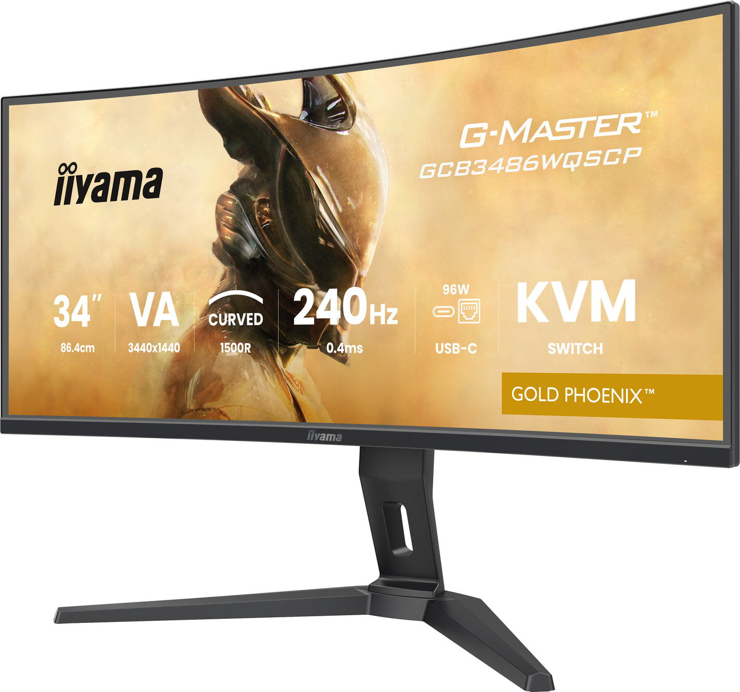 IIYAMA 34WIDE LCD, G-Master Gold Phoenix, 3440 x 1440, UWQHD Curved VA panel, LED Bl., FreeSync  Premium (DisplayPort) VRR / ALLM, USB-Hub