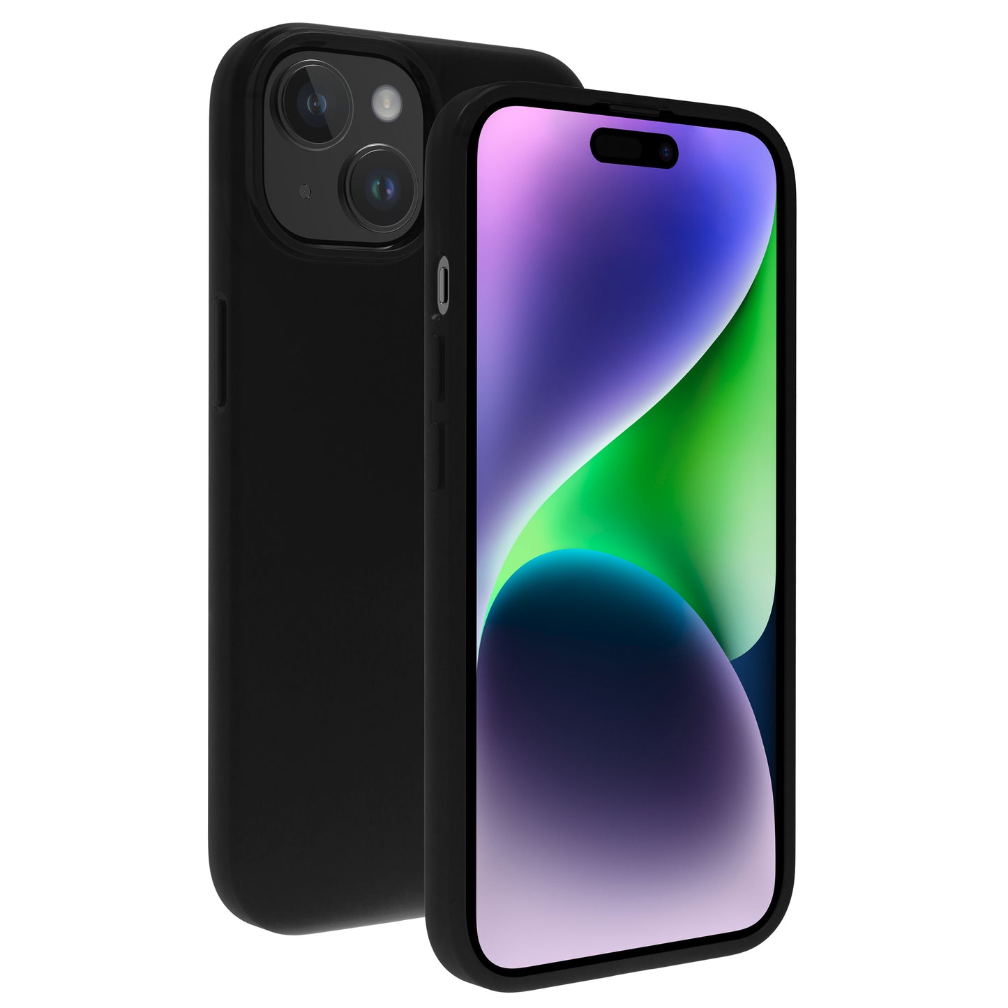 BeHello iPhone 15 Plus Soft Touch Case Magnetic Ring Black