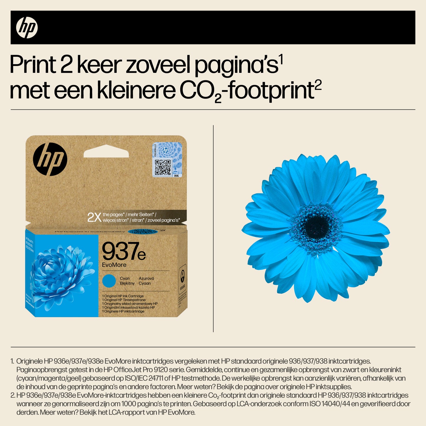 HP 937e EvoMore Cyan Original Ink Cartridge