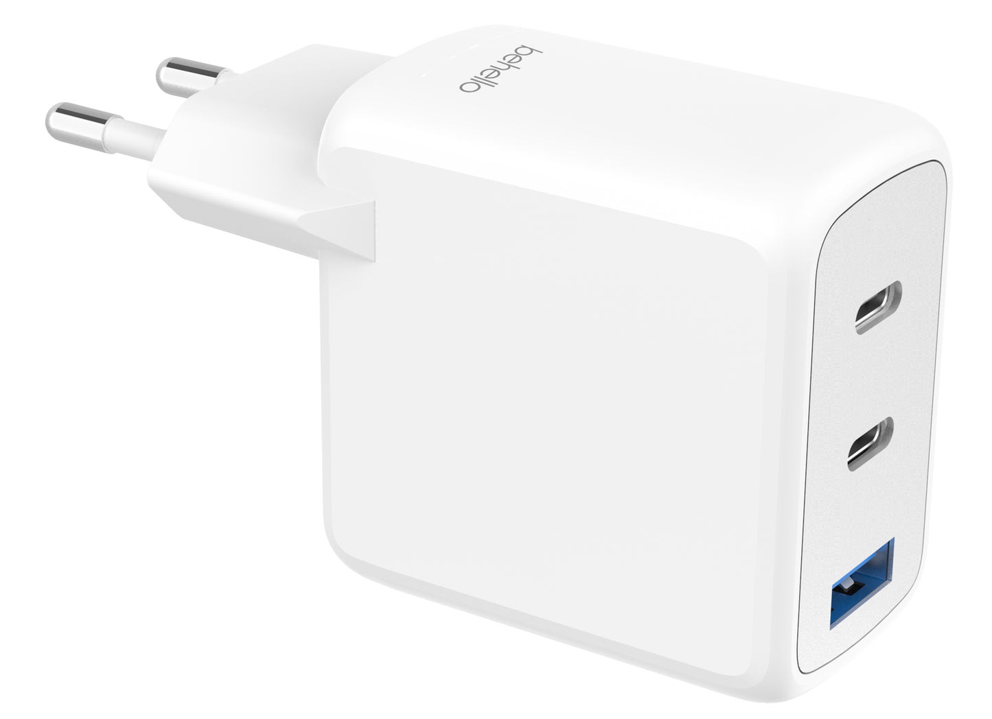 BeHello Charger USBC GAN65W 2xUSB-A Wht