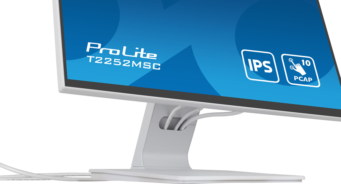IIYAMA PROLITE T2252MSC-W2 21.5 P-CAP 10pt touchscreen monitor met IPS paneel technologie en Edge-to-Edge glas design
