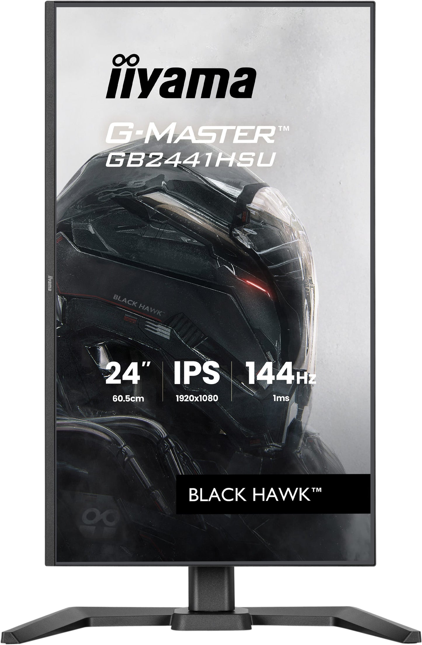IIYAMA 24WIDE LCD, G-Master Black Hawk, 1920 x 1080, 144 Hz IPS panel, LED Bl., Freesync,  USB-Hub(2xOut v2.0), Pivot, Height Adjust.(15cm)