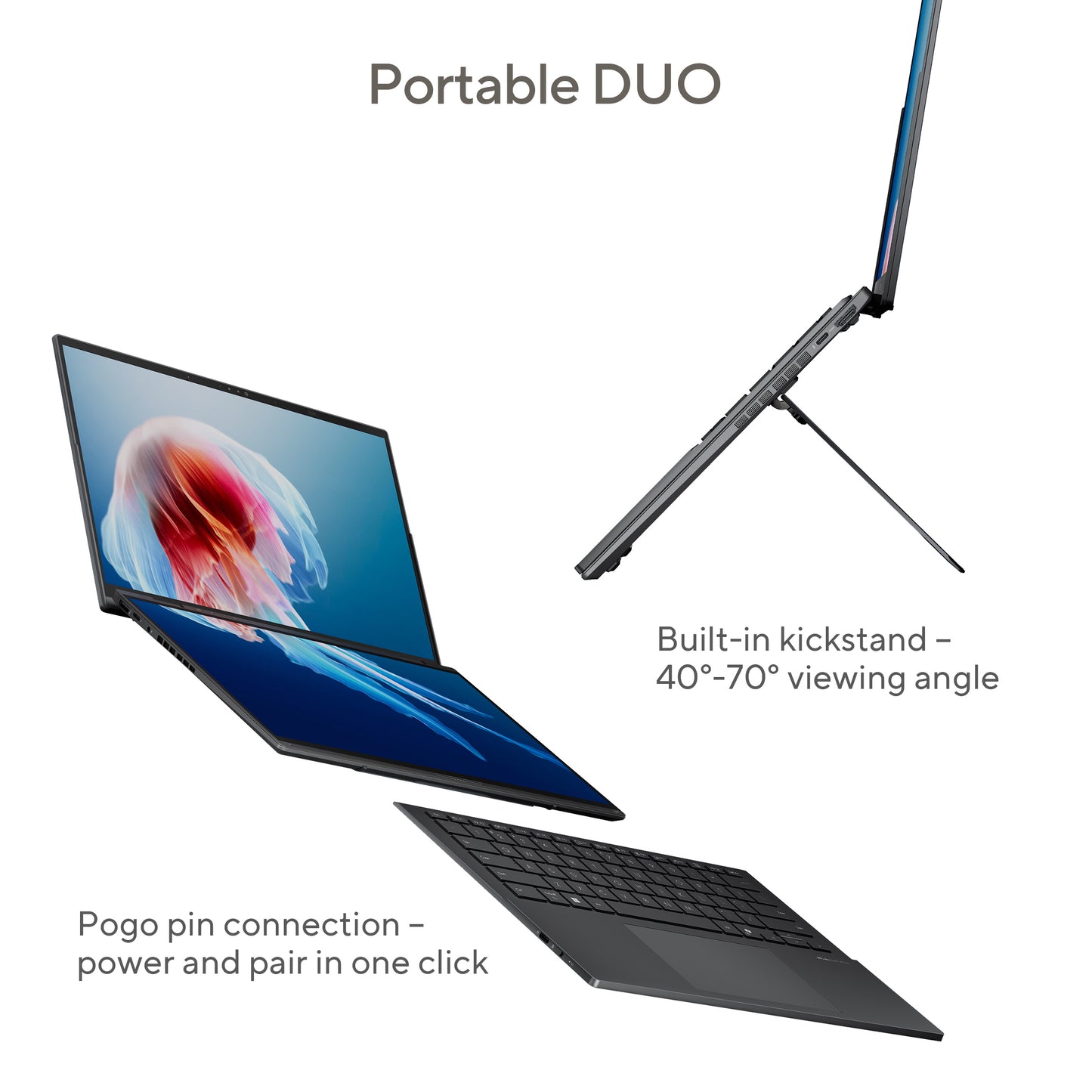 ASUS ZenBook Duo OLED UX8406CA-QL038W-BE, 14 FHD OLED, Intel Core Ultra 7 225H, 32GB, 1TB NVMe PCIe SSD, Intel Arc Graphics, W11H, Grey