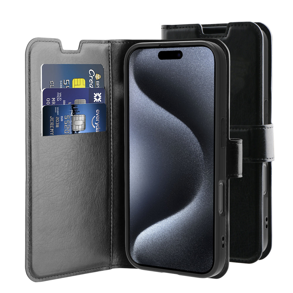 iP 16 Pro Gel Wallet Case Black