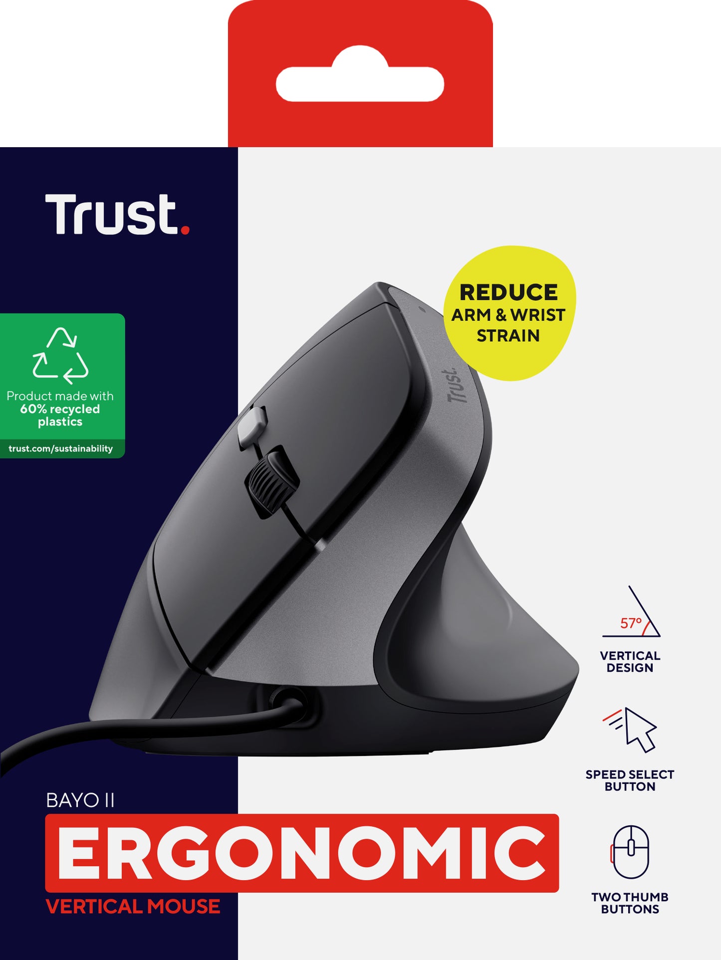 TRUST BAYO II ERGONOMIC MOUSE BLK