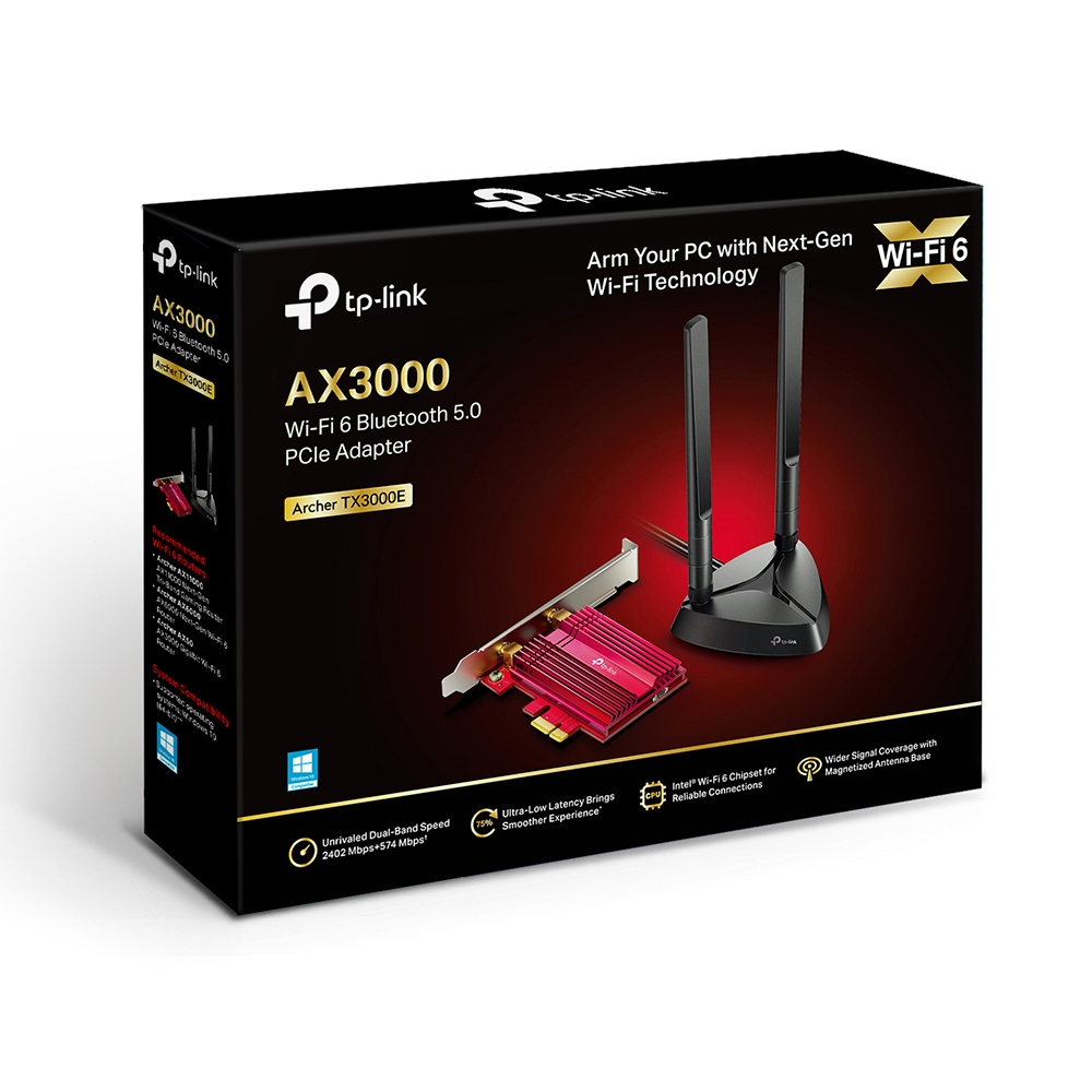 AX3000 Wi-Fi 6 Bluetooth 5.0 PCI Express Adapter 2402Mbps at