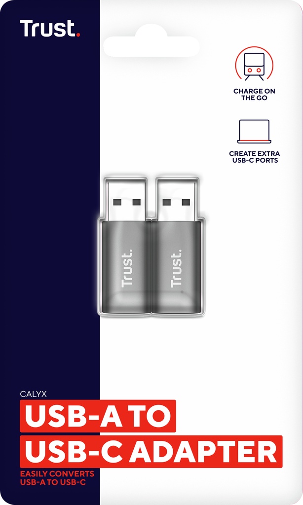 Trust CALYX USB-A TO USB-C ADAPTER 2PACK