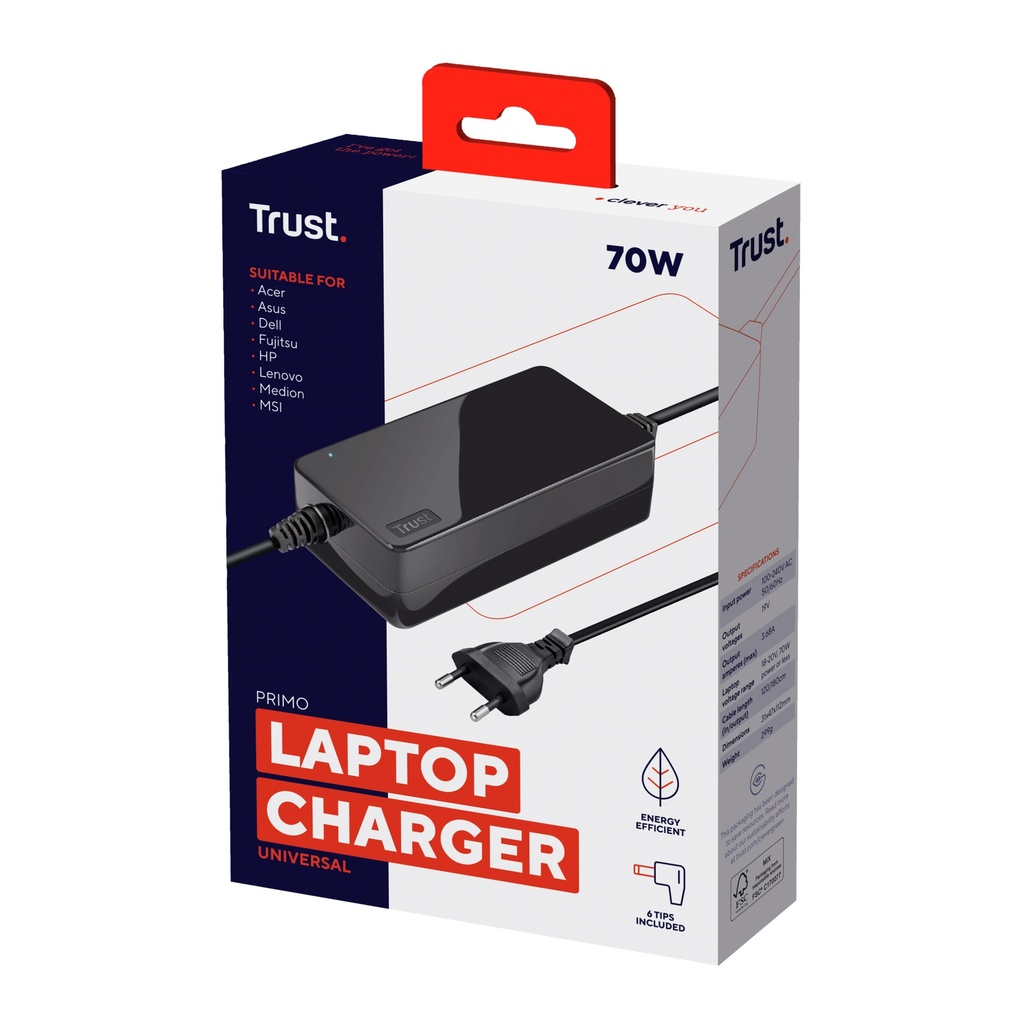 Trust Primo Universal 70W laptop charger