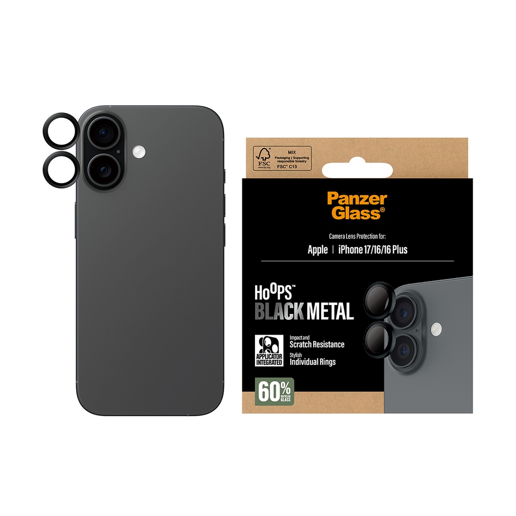 PanzerGlass Hoops Lens Protector - Zwart - voor iPhone 17