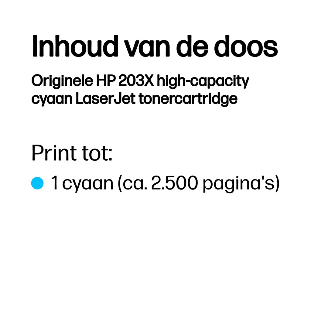 HP Toner/203X Original LaserJet Cart CY