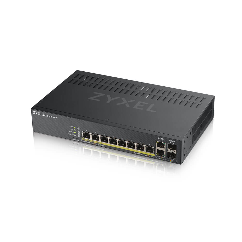 GS1920-8HPv2- 10 Port Smart Managed Switch 8x Gigabit Copper