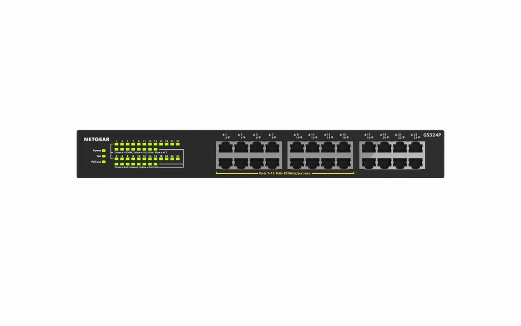 NETGEAR 24PT GIGE UNMANAGED SWITCH W/ POE+
