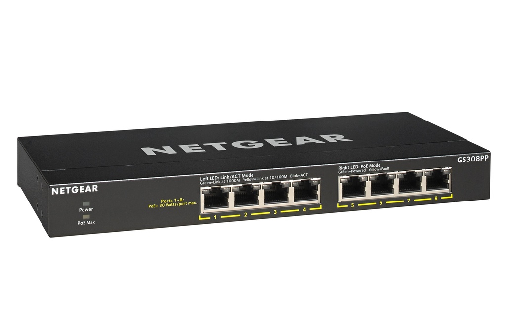 NETGEAR 8-Port Gb PoE+ Flex Switch fanless