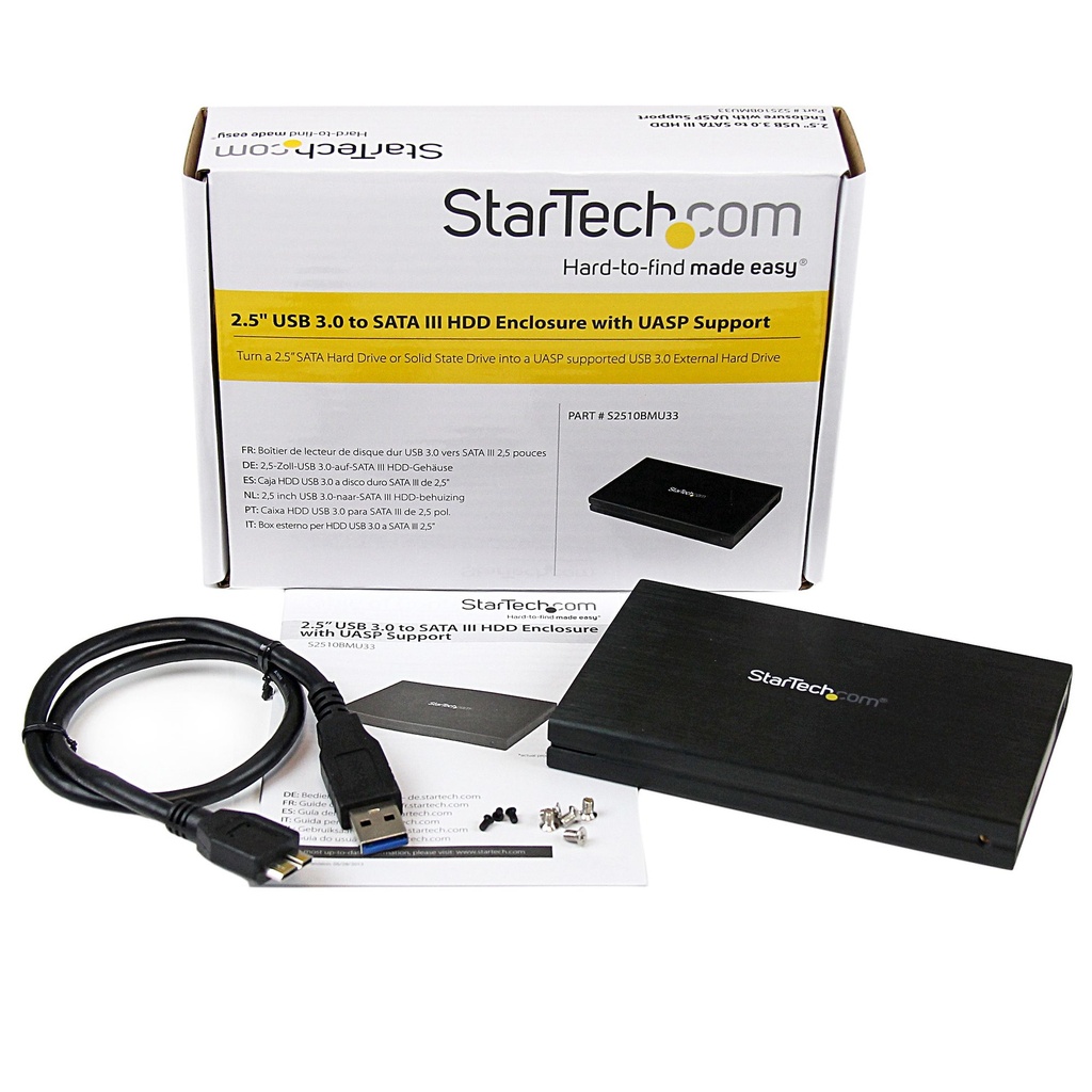 2.5 USB 3.0 SATA SSD HDD UASP Enclosure S2510BMU33