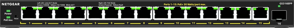 NETGEAR 16PT GE Plus Switch W/ HI-PWR POE+