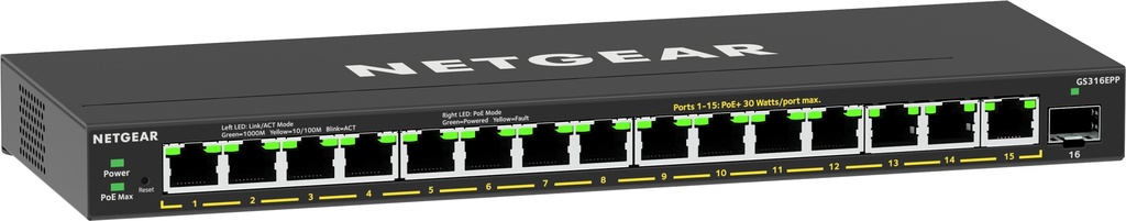 NETGEAR 16PT GE Plus Switch W/ HI-PWR POE+