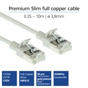 ACT Grijze 0,50 meter LSZH U/FTP CAT6A datacenter slimline p