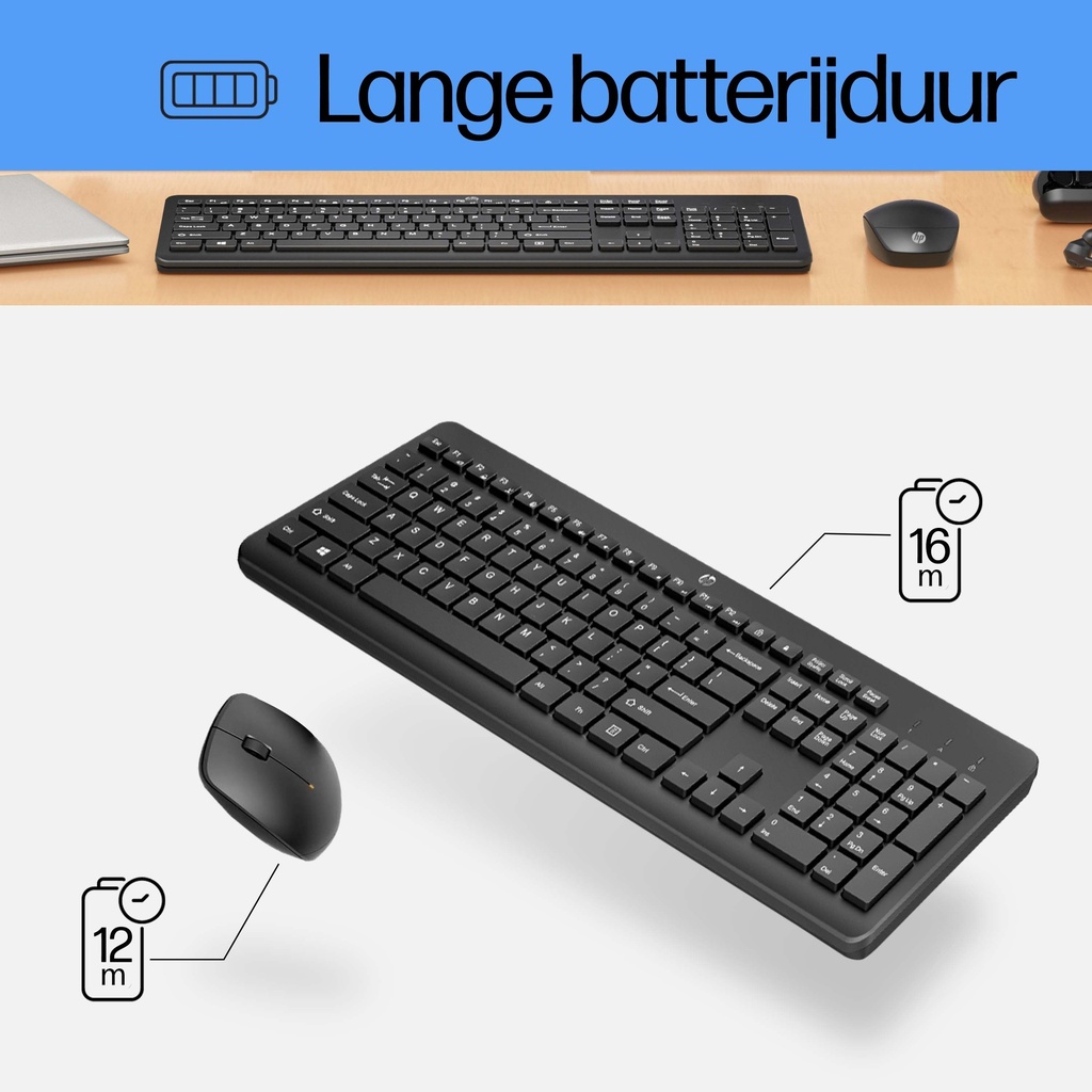 HP 230 Wireless Mouse and Keyboard Combo Azerty BE