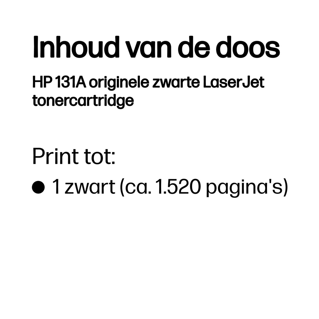 HP Toner/131A Black LaserJet TonerCart