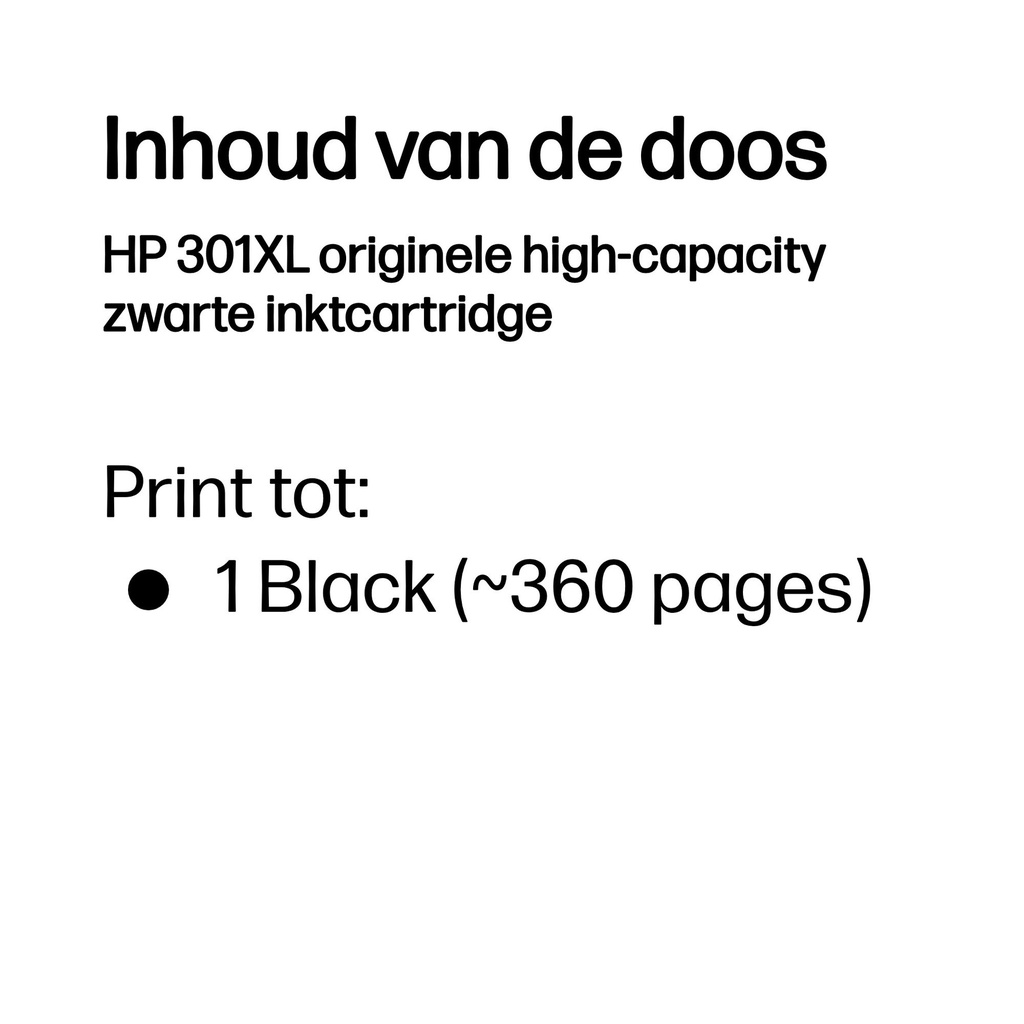 301XL originele ink cartridge zwart high capacity 480 pagina