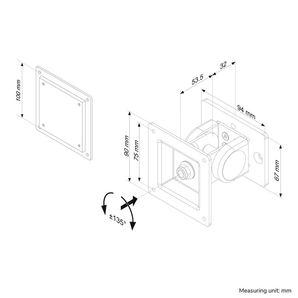 Flat Screen Toolbar Mount for FPMA-DTB100/FPMA-DTB200/FPMA-W