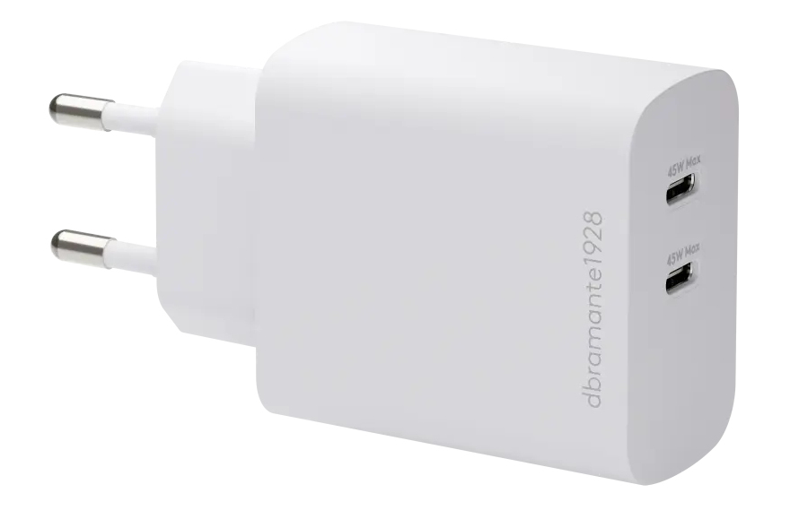 EU Wall Chrg-2xUSB-C 45W-WHT